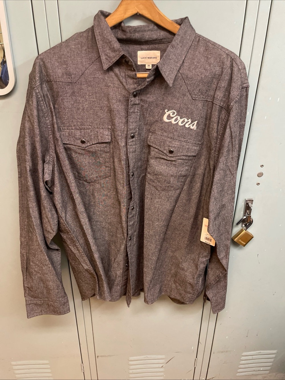 Lucky Brand Men's Button-Down Shirt in Charcoal Gray Coors’ Rodeo